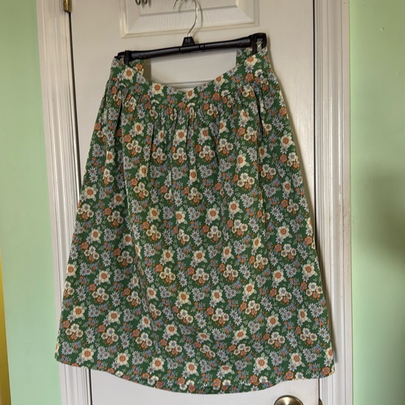 Mod Cloth More Than Charming Green Floral Midi Skirt Mother Nature Cotton 1X - Picture 1 of 8